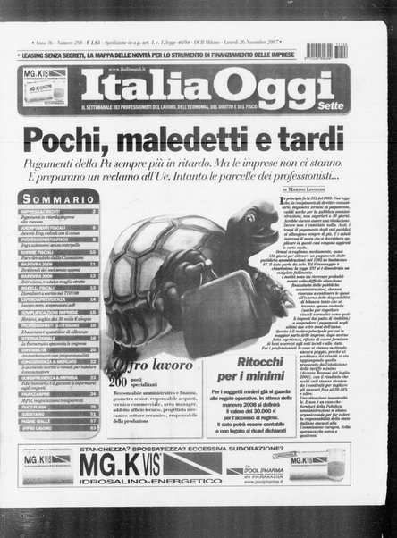 Italia oggi : quotidiano di economia finanza e politica